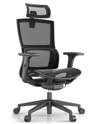 Кресло офисное / Meta / черный пластик / черная сетка / черная сетка