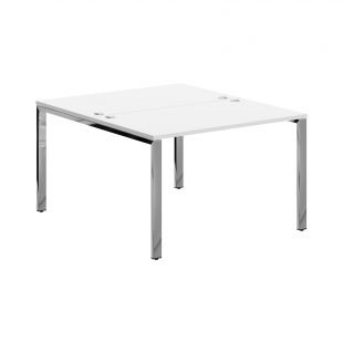 Купить xten gloss стол 2-х местный xgwst 1214.1 белый/нержавеющая сталь 1200х1406х750