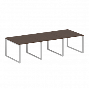 Metal System Перег. стол (3 столешницы) на О-оразном м/к БО.ПРГ-3.1 Венге/Серый металл 3000*1235*750