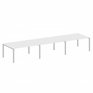 Metal System Перег. стол (3 столешницы) на П-оразном м/к БП.ПРГ-3.4 Белый/Серый металл 4800*1235*750
