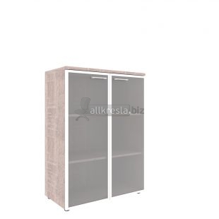 XTEN Шкаф со стеклянными дверьми в алюминевой рамке с топом XMC 85.7 Дуб Сонома 856х432х1190