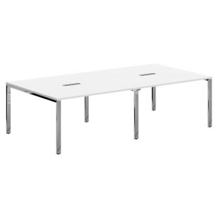 Купить xten gloss конференц стол xgsct 2714.1 белый/нержавеющая сталь 2720х1406х750