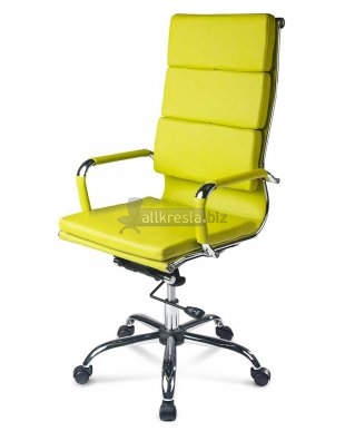 Zoom (Зум) кресло с прямоугольными подушками - Зеленая экокожа /арт.8#15515/