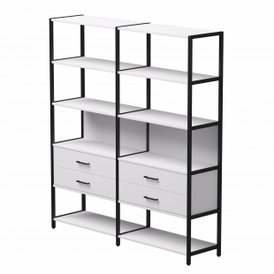 Набор стеллажных систем №7 ЭВО Евп 1635x385x1840 Белый/Черный