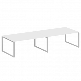 Metal System Перег. стол (2 столешницы) на О-образном м/к БО.ПРГ-2.5 Белый/Серый металл 3600*1235*750
