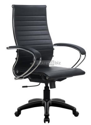 Кресло Нео M PL (перф. кожа Черная NewLeather 721) кр-на черный пластик