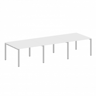 Metal System Перег. стол (3 столешницы) на П-оразном м/к БП.ПРГ-3.2 Белый/Серый металл 3600*1235*750