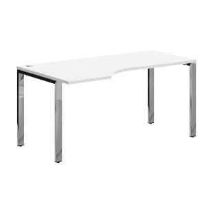 Купить xten gloss стол эргономичный xgct 169(l).1 белый/нержавеющая сталь 1600х900х750