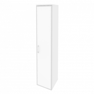 Onix Шкаф высокий узкий правый O.SU-1.10 R (R) white Белый бриллиант/Стекло whitе 400*420*1977