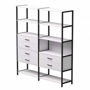 Набор стеллажных систем №8 ЭВО Евп 2440x385x1840 Белый/Черный