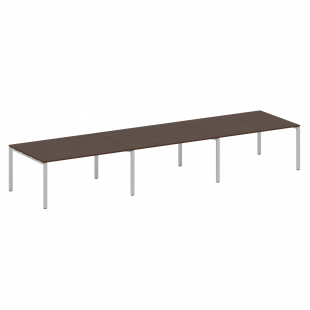 Metal System Перег. стол (3 столешницы) на П-оразном м/к БП.ПРГ-3.4 Венге/Серый металл 4800*1235*750