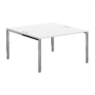 Купить xten gloss стол 2-х местный xgwst 1414.1 белый/нержавеющая сталь 1400х1406х750