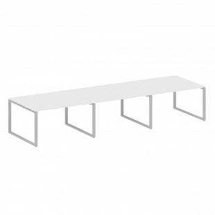 Metal System Перег. стол (3 столешницы) на О-оразном м/к БО.ПРГ-3.3 Белый/Серый металл 4200*1235*750