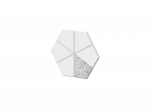 FO Набор настенной  мозаики "Лед",  
6 шт 23х20х1,2 (08 Серый мрамор)