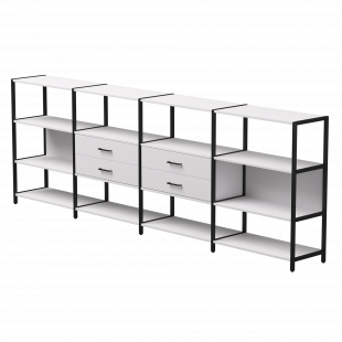 Набор стеллажных систем №4 ЭВО Евп 3245x385x1120 Белый/Черный