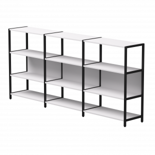 Набор стеллажных систем №3 ЭВО Евп 2440x385x1120 Белый/Черный