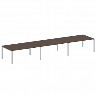 Metal System Перег. стол (3 столешницы) на П-оразном м/к БП.ПРГ-3.5 Венге/Серый металл 5400*1235*750
