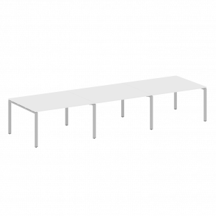 Metal System Перег. стол (3 столешницы) на П-оразном м/к БП.ПРГ-3.3 Белый/Серый металл 4200*1235*750