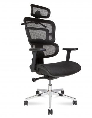 Кресло офисное / Ergo M / черный пластик / черная сетка / черная сетка