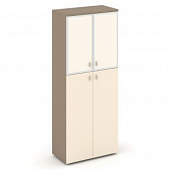 Купить estetica шкаф высокий широкий (2 сред. фасада лдсп+2 низ. фасада стекло лакобель в раме) es.st-1.7r i