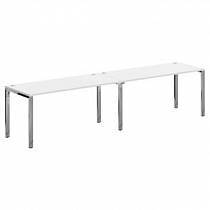 Купить xten gloss стол 2-х местный xgwst 3270.1 белый/нержавеющая сталь 1600х700х750
