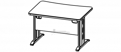 Купить берлин rus стол прямой с вогнутой столешницей на м/к, гл. 65 см свм 100.65 (100х65х74)