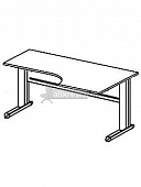 Купить эрго rus стол письменный на металлокаркасе с приставными сторонами 60 см ем123r (1600х900х760)
