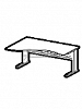 Купить эрго rus стол с асимметричной столешницей на металлокаркасе с приставной стороной 80 см ем-145l (1400х1100х760)