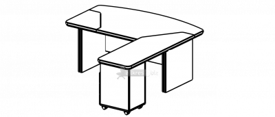 Купить берлин rus стол руководителя с тумбой срт.в 20-200r (200х200х76)