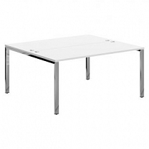 Купить xten gloss стол 2-х местный xgwst 1614.1 белый/нержавеющая сталь1600х1400х750