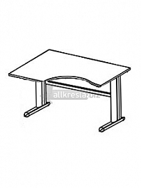 Купить эрго rus стол письменный на металлокаркасе с приставными сторонами 80 и 60 см ем125l (1400х1100х760)
