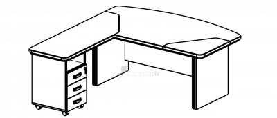 Купить берлин rus стол руководителя с тумбой срт.в 16-200l (160х200х76)