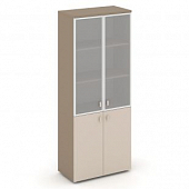 Купить estetica шкаф высокий широкий (2 низ. фасада лдсп+2 сред. фасада стекло в раме ) es.st-1.2r