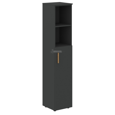 FORTA Шкаф колонка с глухой средней дверью и топом FHC 40.6(R) Черный графит/Черный графит 404х429х1983