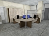 Дизайн проект 190801 - Расстановка столов на 10 рабочих мест, 1 руководитель, зона администраторов, конференц-зал на 8 мест