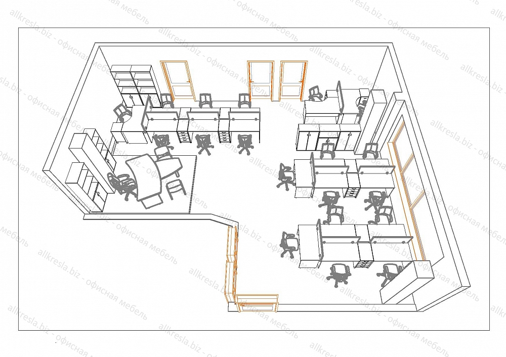 Дизайн проект 000094 - Дизайн офиса под ключ