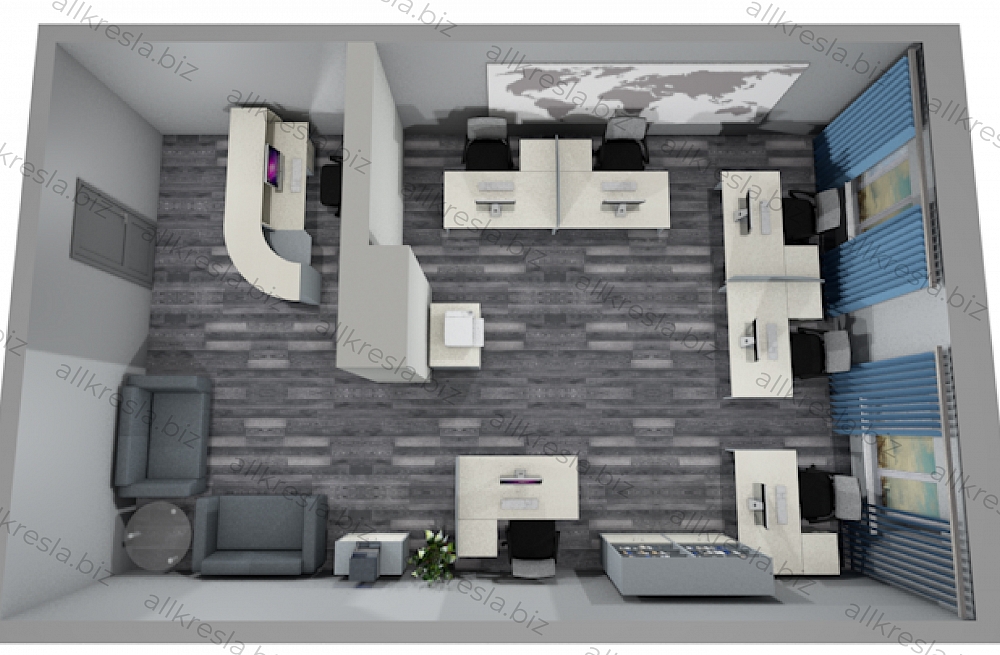 Дизайн проект 000125 - Мебель комфорт класса Имаго - Цвет клен-металлик
