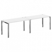Купить xten gloss стол 2-х местный xgwst 2870.1 белый/нержавеющая сталь 2800х700х750