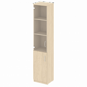 Купить nova s шкаф высокий узкий (1 низкая дверь лдсп, 1 средняя дверь стекло) в.су-1.2 (l) (388*360*1915)