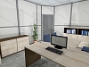 Дизайн проект 190801 - Расстановка столов на 10 рабочих мест, 1 руководитель, зона администраторов, конференц-зал на 8 мест