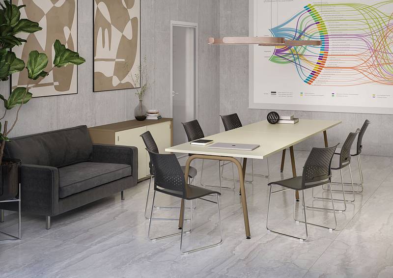 Купить ESTETICA - офисная мебель с металлическими опарами круглого сечения и прямоугольного - фото 8