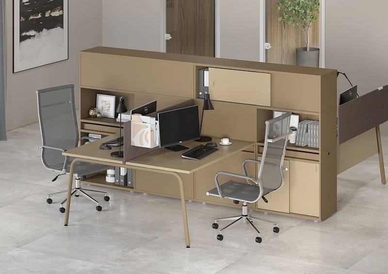 Купить ESTETICA - офисная мебель с металлическими опарами круглого сечения и прямоугольного - фото 0